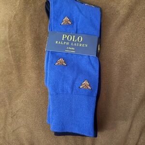 Polo by Ralph Lauren Blue Casual Socks with Embroidered Design